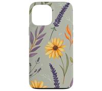Stylized Lavender & Golden Daisy Botanical Pattern Custodia per iPhone 13 Pro Max