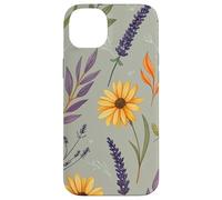 Stylized Lavender & Golden Daisy Botanical Pattern Custodia per iPhone 14 Plus