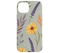 Stylized Lavender & Golden Daisy Botanical Pattern Custodia per iPhone 15 Plus