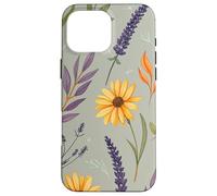 Stylized Lavender & Golden Daisy Botanical Pattern Custodia per iPhone 16 Pro Max