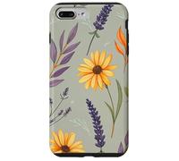 Stylized Lavender & Golden Daisy Botanical Pattern Custodia per iPhone 7 Plus/8 Plus