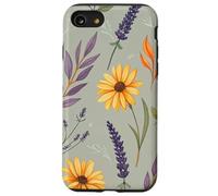 Stylized Lavender & Golden Daisy Botanical Pattern Custodia per iPhone SE (2020) / 7/8