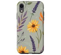Stylized Lavender & Golden Daisy Botanical Pattern Custodia per iPhone XR