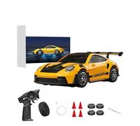 Stylomira 1/43 Scala Lega RC Drift Car con Giroscopio Regolabile, 2.4G 4WD 2 Modalità di Guida RC Auto da Corsa con Luci a LED, Desk Racer Modello per Hobbyist
