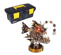 Stylomira Puzzle 3D fai da te in metallo per adulti, lanterna a forma di pesce steampunk, mini decorazione creativa da scrivania e regalo da collezione per adulti (700+pezzi)