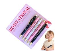 Stylos D'écriture Rétractables - Ensemble Doux Au Toucher 14x1 cm, Débit D'encre Noire, Marqueur De Message Positif | Pointe Fine Longue Durée Pour Étude En Classe, Article Gag Amusant, Appréciation