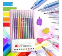 Stylos Implementarch, ensemble de stylos gel pailletés, ensembles de stylos gel pailletés pour livres de coloriage pour adultes, pour dessiner, bricoler et prendre des notes (12pcs)
