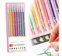 Stylos Implementarch, ensemble de stylos gel pailletés, ensembles de stylos gel pailletés pour livres de coloriage pour adultes, pour dessiner, bricoler et prendre des notes (8pcs)