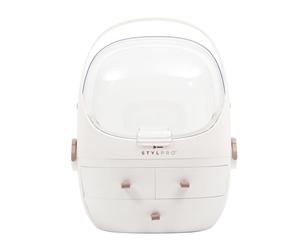 STYLPRO Beauty Storage Pod, organizer per cosmetici e prodotti per la cura della pelle con 3 cassetti, coperchio staccabile, copertura antipolvere e maniglia da viaggio per cassettiera, camera da