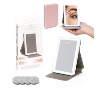 StylPro LED Mini specchio da trucco da viaggio con luce - Portatile, compatto, luce LED regolabile, 2 in 1 supporto e custodia - Ideale per viaggi, vacanze e borsette