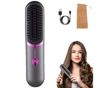 Styluse Hair Brush,Styluse Beauty Brush, Portable Beauty ,Cordless Mini 2-in-1 Straightener Curler, 3 Djustable Temperature, for All Hair Type (Gray)