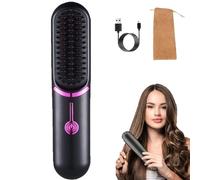Styluse Hair Brush,Styluse Beauty Brush, Portable Beauty ,Cordless Mini 2-in-1 Straightener Curler, 3 Djustable Temperature, for All Hair Type (Black)