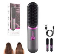 Styluse Hair Straightener, 2 in 1 Cordless Hair Straightener and Curler, Styluse Portable Hairs Straighteners Brush, 3 Gear Ajustable Temperature, Smooth, Frizz-Free, for All Hair Type (Gray)
