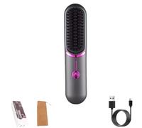 Styluse Hair Straightener, Styluse Portable Hair Straightener Brush, 2-in-1 Straightener & Curler, for All Hair Types, Cordless Hair Straightener Brush Styluse (Gray)