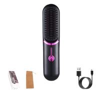 Styluse Hair Straightener, Styluse Portable Hair Straightener Brush, 2-in-1 Straightener & Curler, for All Hair Types, Cordless Hair Straightener Brush Styluse (Black)