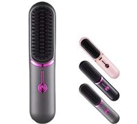 Styluse Hair Straightener, Styluse Portable Hair Straightener Brush, Cordless Hair Straightener Brush Styluse, for All Hair Types (Gray)