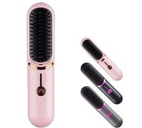 Styluse Hair Straightener, Styluse Portable Hair Straightener Brush, Cordless Hair Straightener Brush Styluse, for All Hair Types (Pink)