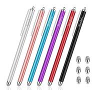 StylusHome Penne stilo per touch screen (6 pezzi), sensibilità capacitiva pennino in fibra con 6 punte extra sostituibili per iPad, iPhone, tablet, tutti i dispositivi touch universali