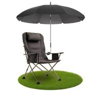 STYNGARD SAN FRANCISCO Ombrellino Parasole per Sdraio, Sedia da Campeggio e Balcone I Ombrellone con Morsetto Universale, Protezione UV 50+, Cupola 120 cm con Sporgenza, Regolabile a 360°