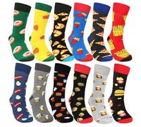 Stynice 12 Paia di Calze Uomo Lunghe - Happy Socks Calzini Uomo Divertenti Donna - Calze Uomo Fantasia Calzini Simpatici Uomo con Motivo Pazzesco e Divertente Come Regalo di Natale