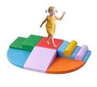 STYPLZ 8p - Blocchi da arrampicata bianchi per bambini, blocchi da arrampicata per neonati, rivestimento in PU antigraffio, facile da pulire, chiusura con cerniera nascosta, schiuma ad alta elasticità