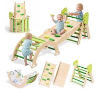 STYPLZ 9 in 1 Arco montessoriano per Bambini,Set da Arrampicata Montessori con Cuscino,Giocattoli da Arrampicata per Interni,Ideale per Bambini 1 Anni +
