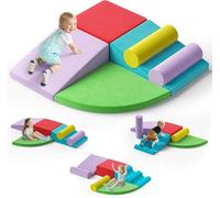 STYPLZ Blocchi da costruzione in schiuma per bambini, blocchi da arrampicata per bambini, mattoncini giganti per scatenare e arrampicarsi (Set da 6 pezzi, spugna+rivestimento in tessuto - colore))