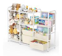 STYPLZ Libreria 3 in 1 per bambini, cameretta dei bambini, con scatola per giocattoli, organizer per bambini, 3 tasche sospese, cassetto per asilo, sala giochi (bianco)