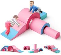 STYPLZ Set di 6 blocchi grandi in schiuma per bambini, set di lucchetti giganti, multicolore (set da 5 pezzi, rosa e blu)