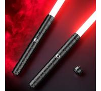 STYPLZ Spada Laser 2 Pezzi, RGB 15 Colori, 5 Effetti Sonori FX, Maniglia Metallo, Ricaricabile USB-C, Giocattolo per Bambini, Duel, Halloween, Compleanno, Regalo