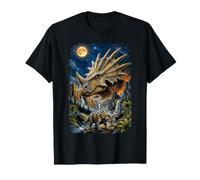 Styracosaurus Dinosaur Amante Epica Preistorica Dino Paesaggio Maglietta