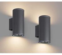 styriaLUX 2 X GU10 up & down lampada da parete rotonda per interni ed esterni - alluminio antracite per lampadine LED o alogene, lampada da parete esterna 1457
