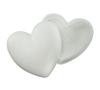 Styropor Cuore 15 cm 1 Pezzo Composto da 2 Pezzi per Fai da Te e Decorazione, Polistirene Polistirolo, Bianco