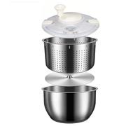 Stytpwra Centrifuga per insalata 6L in acciaio inossidabile grande centrifuga per verdure con coperchio in PP per lava-frutta centrifuga per pasta e essiccatore per insalata