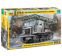 Stz-5 Soviet Artillery Tractor With Bm-13 Katyusha 1:35 Plastic Model Kit ZVEZDA