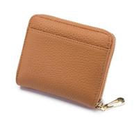 Su.B.dgn Portafoglio in pelle RFID - Porta carte di credito con cerniera compatta, scomparto per monete e soldi per uomini e donne - Marrone, Brown, One size, Porta biglietti da visita