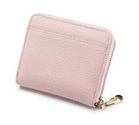 Su.B.dgn Portafoglio in pelle RFID - Porta carte di credito con cerniera compatta, scomparto per monete e soldi per uomini e donne - Rosa, Rosa, One size, Porta biglietti da visita