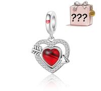 Su-Carata Ciondolo a forma di cuore con freccia, in argento Sterling 925, per braccialetti e collane Pandora, regala una sorpresa casuale