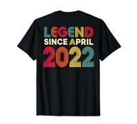 (su Dietro) Leggenda Aprile 2022 4° Compleanno Donne 4 Anni Maglietta