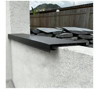 Su Misura Copertina Per Parapetto Balcone Con Canali Per Strisce LED In Metallo Coprimuro Per Recinzioni Esterne Piastra Di Copertura Nera(3.2ft L,188mm(7.4") T Wall)