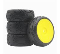 Su Per Strada Pneumatici Cerchi Per Corsa Per HPI Per HSP 1/10 Rc | Gomma Per strada pneumatici Per corsa con mozzo bianco/nero, presa salda e bassa usura per la pista Rc Pneumatici Set