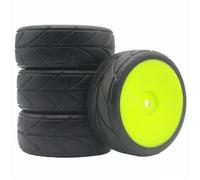 Su Per Strada Pneumatici Cerchi Per Corsa Per HPI Per HSP 1/10 Rc | Gomma Per strada pneumatici Per corsa con mozzo bianco/nero, presa salda e bassa usura per la pista Rc Pneumatici Set