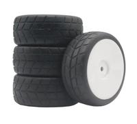 Su Per Strada Pneumatici Cerchi Per Corsa Per HPI Per HSP 1/10 Rc | Gomma Per strada pneumatici Per corsa con mozzo bianco/nero, presa salda e bassa usura per la pista RC
