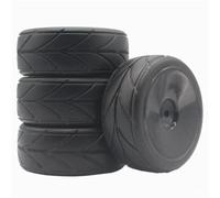 Su Per Strada Pneumatici Cerchi Per Corsa Per HPI Per HSP 1/10 Rc | Gomma Per strada pneumatici Per corsa con mozzo bianco/nero, presa salda e bassa usura per la pista Rc Crawler Pneumatici