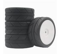 Su Per Strada Pneumatici Cerchi Per Corsa Per HPI Per HSP 1/10 Rc | Gomma Per strada pneumatici Per corsa con mozzo bianco/nero, presa salda e bassa usura per la pista Rc Crawler Pneumatici