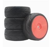 Su Per Strada Pneumatici Cerchi Per Corsa Per HPI Per HSP 1/10 Rc | Gomma Per strada pneumatici Per corsa con mozzo bianco/nero, presa salda e bassa usura per la pista Rc Pneumatici Set