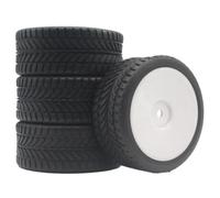 Su Per Strada Pneumatici Cerchi Per Corsa Per HPI Per HSP 1/10 Rc | Gomma Per strada pneumatici Per corsa con mozzo bianco/nero, presa salda e bassa usura per la pista Rc Pneumatici Set