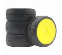 Su Per Strada Pneumatici Cerchi Per Corsa Per HPI Per HSP 1/10 Rc | Gomma Per strada pneumatici Per corsa con mozzo bianco/nero, presa salda e bassa usura per la pista Pneumatici