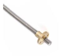 Su scanalature esconate, bruciate in acciaio inox, T8 Lead Screw con scanalatura in ottone, diametro 8 mm, filettatura trapezoidale, 2 mm, pitch 8 mm, lead stainless Steel Multiple Size (300 mm T8