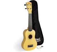 SU8 - Ukulele Soprano Giallo Morbido Con Custodia, Plettro E Corde Di Ricambio,